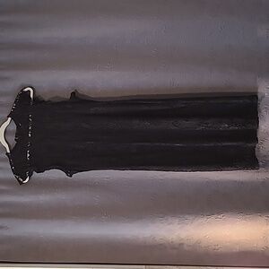 🌸Mossimo Black Cap Sleeve Lace Covered Midi Dress, Large